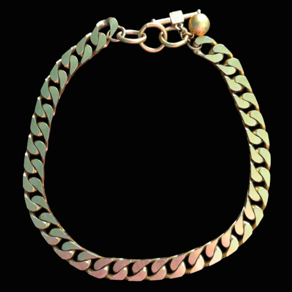 Ann Klein Heavy Goldtone Chain Choker Necklace EUC - Picture 1 of 3